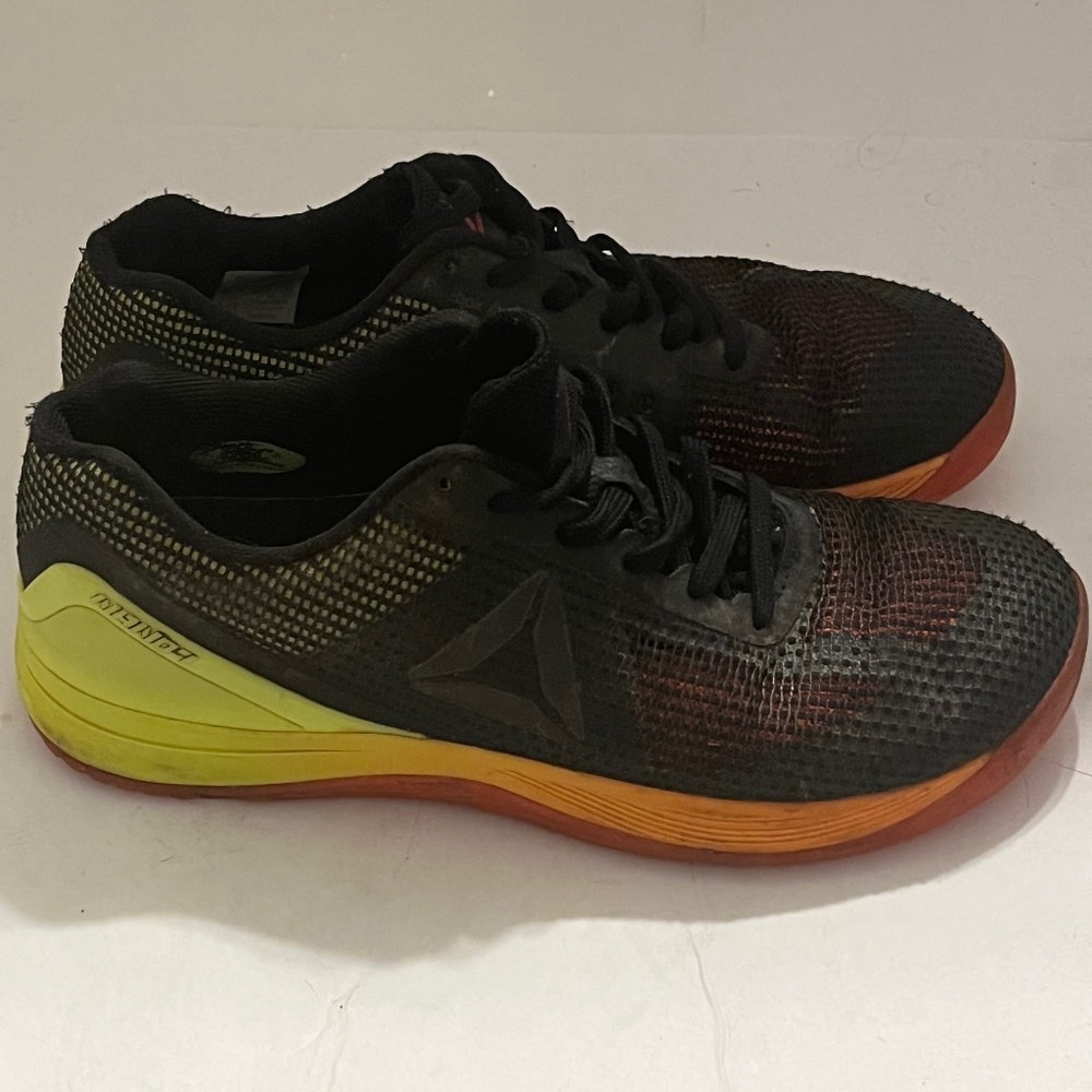 REEBOK | Men's Nand 7 Running Shoes Black Yellow Size 8.5